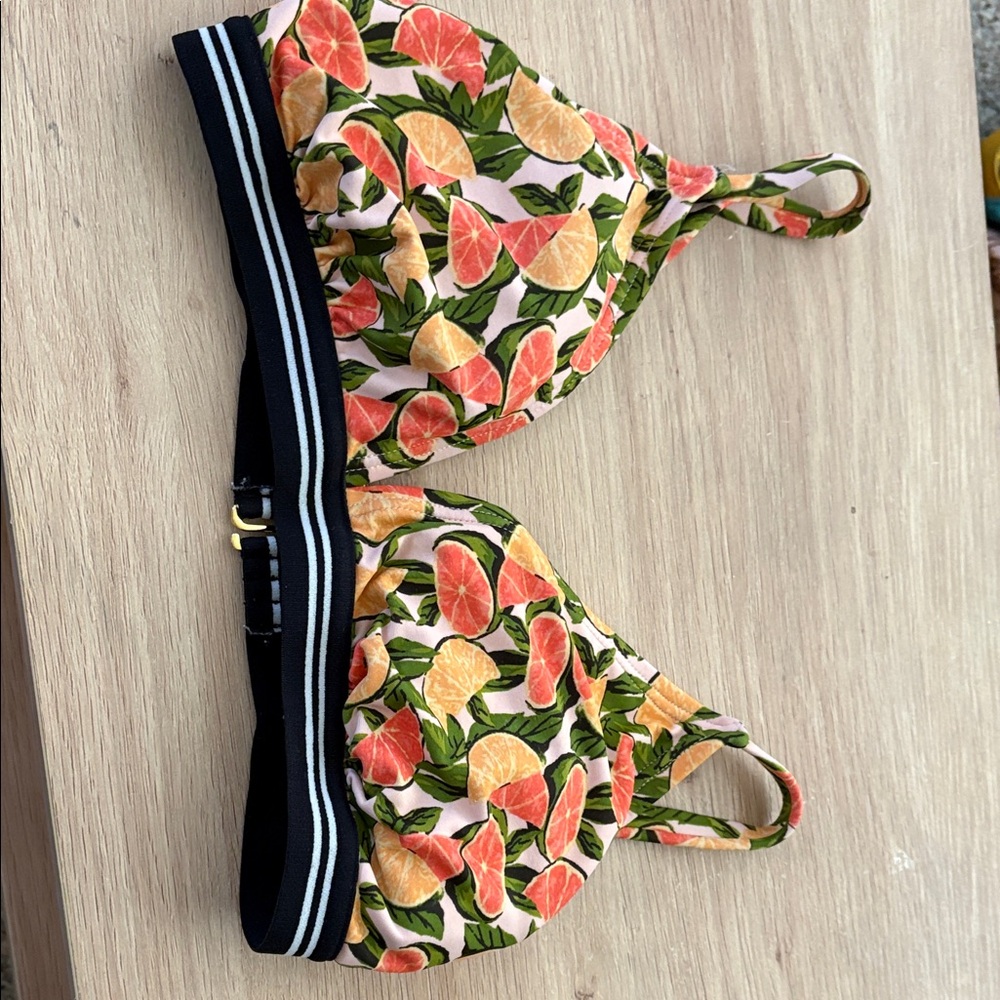 Xhilaration Citrus Print Bikini Top - Pink, Orange, Green, Black